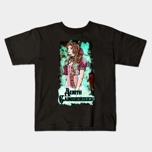 Aerith Kids T-Shirt by Beanzomatic